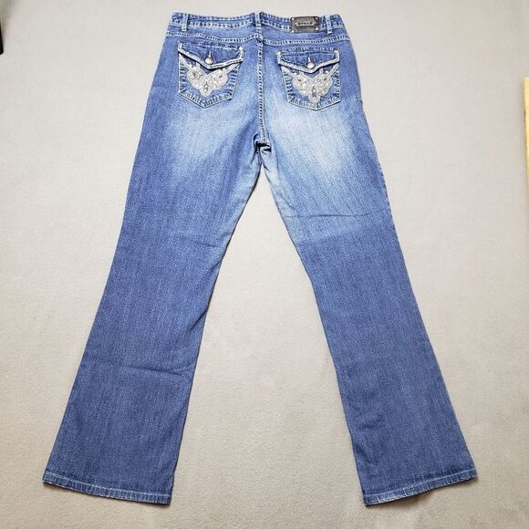 Y2K Tru Luxe Boot Flare Cut Bling  Jeans Crystal Embellished jeans - Toyko ❄️ - Picture 5 of 14